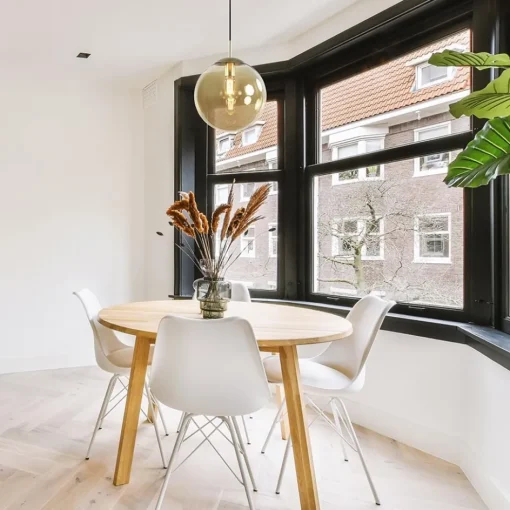Amber glazen hanglamp 30 cm met messing en zwart>Straluma Discount