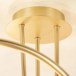 Art Deco plafondlamp goud met smoke en amber glas></noscript>Straluma Sale