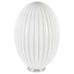 Art Deco tafellamp chroom met opaal glazen kap>Straluma Best
