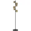 Art Deco vloerlamp zwart met amber glazen bollen>Straluma Online