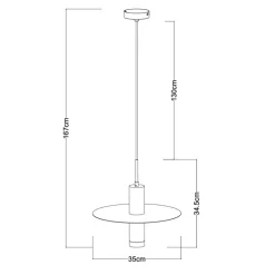 Badkamer hanglamp GU10 spot cilinder wit/brons></noscript>Straluma