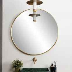 Badkamer hanglamp GU10 spot cilinder wit/brons></noscript>Straluma