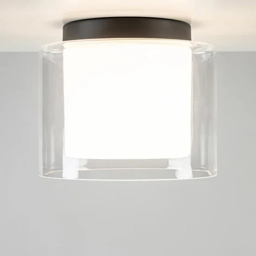 Badkamer plafondlamp helder met opaal glas IP44>Straluma