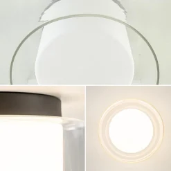 Badkamer plafondlamp helder met opaal glas IP44></noscript>Straluma