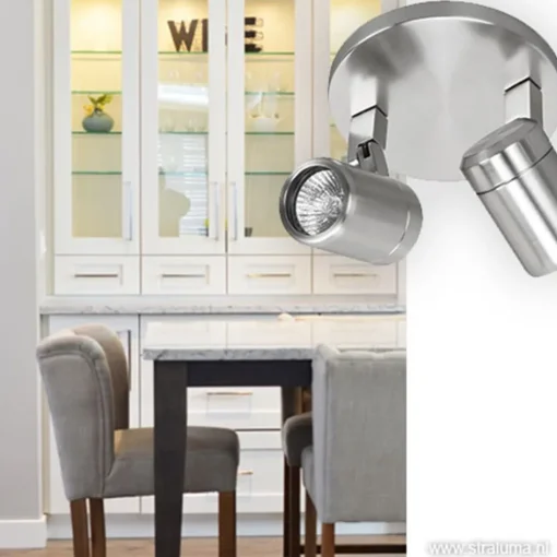 Badkamerlamp Rain  2 lichts nikkel IP44>Straluma Best