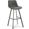 Barkruk met microleder zitting graphite en zwart metalen poot>Straluma Discount