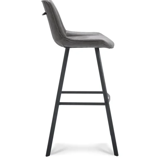 Barkruk met microleder zitting graphite en zwart metalen poot>Straluma Discount