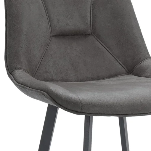Barkruk met microleder zitting graphite en zwart metalen poot>Straluma Discount