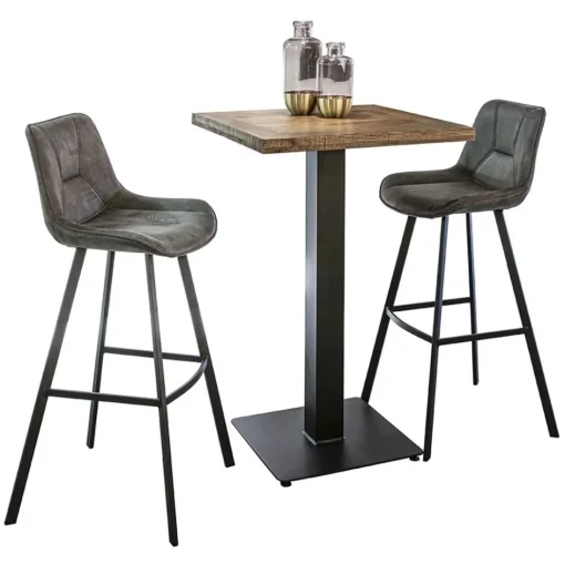 Barkruk met microleder zitting graphite en zwart metalen poot>Straluma Discount