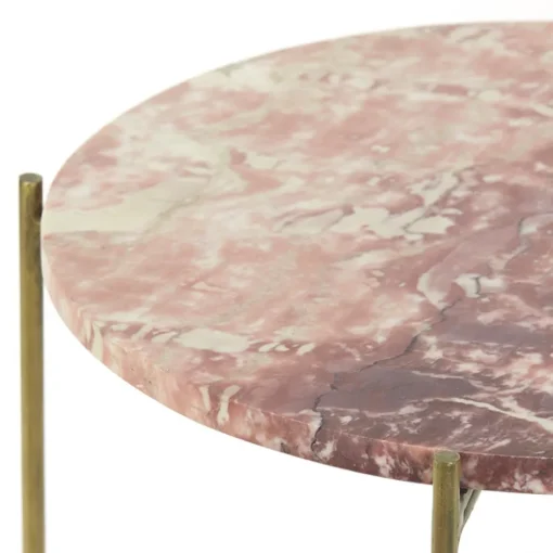 Bijzettafel Delon set van 2 marrmer roze/goud>Straluma Discount