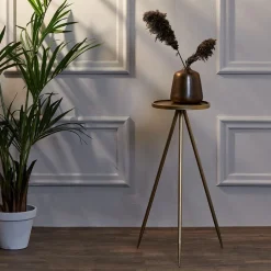 Bijzettafel Envira antiek goud Ø30x80.5 cm></noscript>Straluma