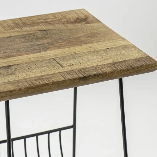 Bijzettafel mango hout met tijdschriftenrek>Straluma Clearance
