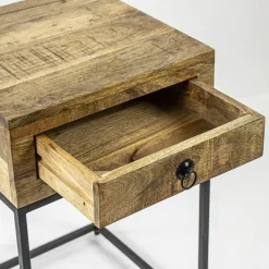 Bijzettafel met lade mangohout/metaal></noscript>Straluma New