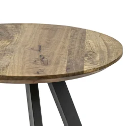 Bijzettafel rond mangohout met zwart staal 60 cm>Straluma Sale
