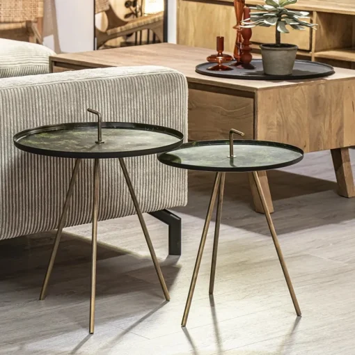 Bijzettafel Saphire groen met brons 39 cm>Straluma Sale