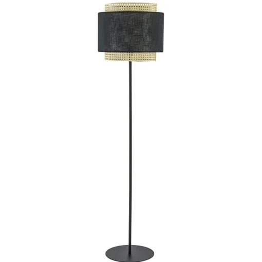Boho vloerlamp mat zwart met webbing>Straluma Online