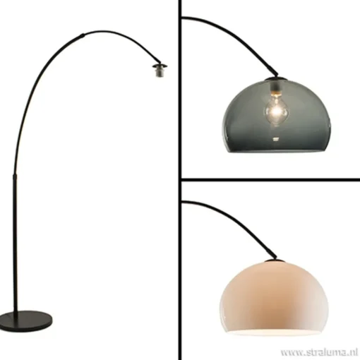 Boog-vloerlamp zwart exclusief kap>Straluma Hot