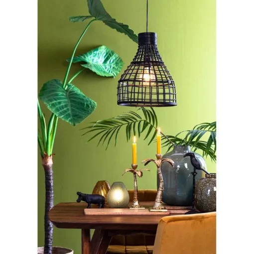 Botanische hanglamp Puerto rotan mat zwart>Straluma Best