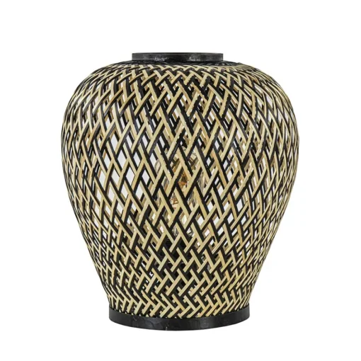Botanische tafellamp bamboe met zwart>Straluma Outlet