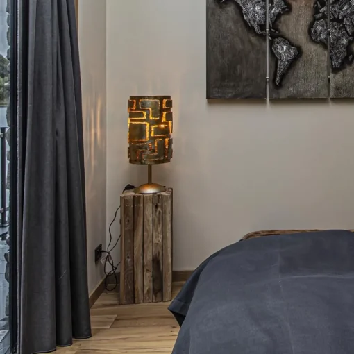 Brons metalen tafellamp inclusief dimmer>Straluma Sale