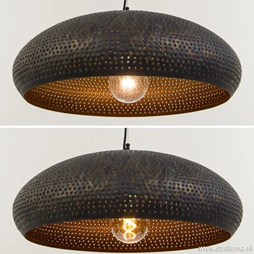 Brons-bruine hanglamp met gaatjes>Straluma Hot
