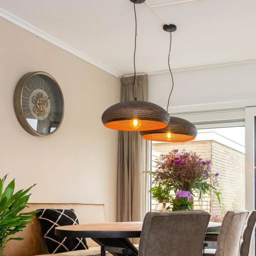 Brons-bruine hanglamp met gaatjes>Straluma Hot
