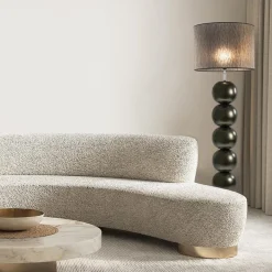 Brons/bruine vloerlamp inclusief ronde kap 50 cm></noscript>Straluma Outlet