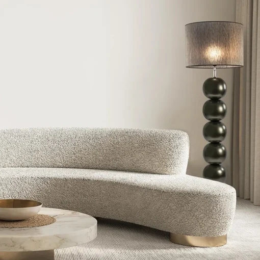 Brons/bruine vloerlamp inclusief ronde kap 50 cm>Straluma Outlet