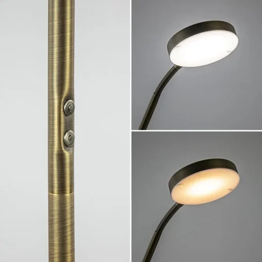 Bronzen leeslamp op accu inclusief dimbaar LED>Straluma Hot