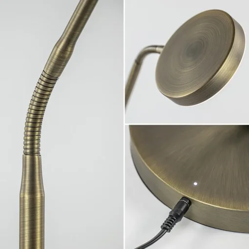 Bronzen leeslamp op accu inclusief dimbaar LED>Straluma Hot