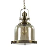 Bronzen scheepslamp met amber glas 33 cm>Straluma
