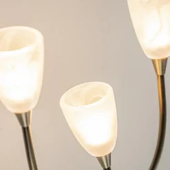 Bronzen wandlamp LED met wit glas dim to warm></noscript>Straluma Discount