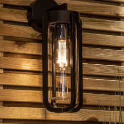 Buiten wandlamp zwart met helder glas IP65></noscript>Straluma Outlet
