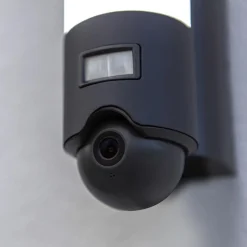 Buitenlamp cilinder donker grijs inclusief LED en camera>Straluma Discount
