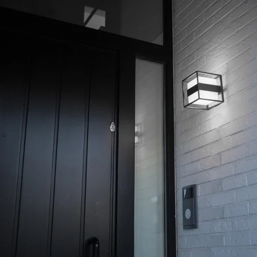 Buitenlamp kubus IP54 inclusief LED donker grijs>Straluma