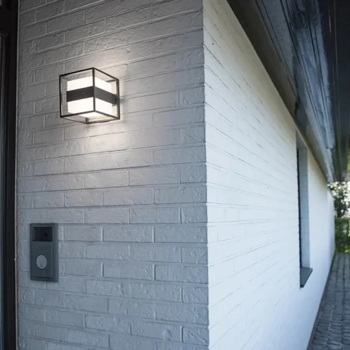 Buitenlamp kubus IP54 inclusief LED donker grijs>Straluma