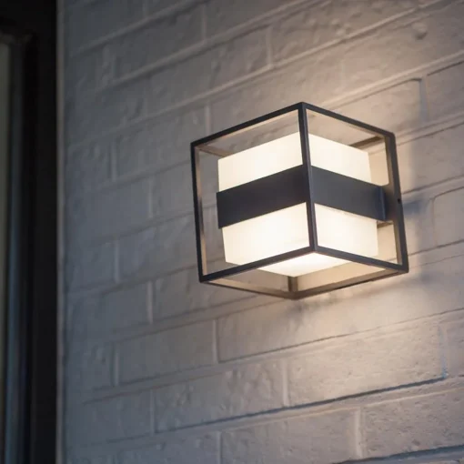 Buitenlamp kubus IP54 inclusief LED donker grijs>Straluma