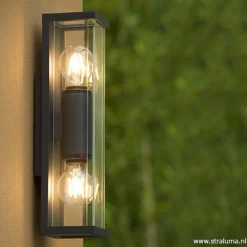 Buitenlamp 2L lantaarn antraciet IP54></noscript>Straluma Outlet