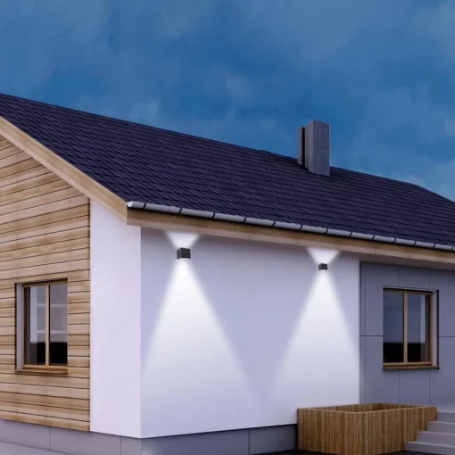 Buitenlamp Logan zwart + sch.sensor IP54>Straluma Online