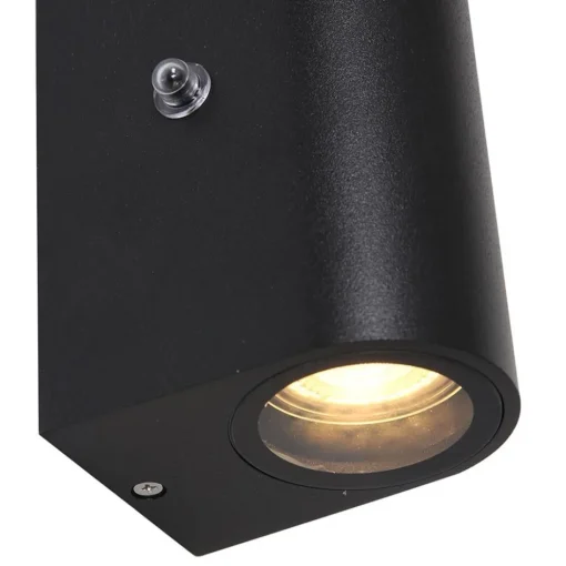 Buitenlamp Logan zwart+schemersensor IP44>Straluma Hot
