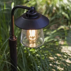 Buitenlamp op paal zwart/roest met helder glas></noscript>Straluma Online