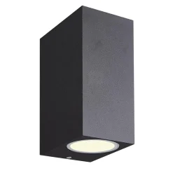 Buitenlamp rechthoek zwart up+down gu10 IP54>Straluma Online