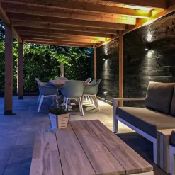 Buitenlamp rechthoek zwart up+down gu10 IP54><noscript><img width=