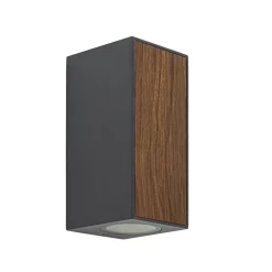 Buitenlamp up+down GU10 donker grijs/hout>Straluma Sale