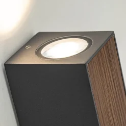 Buitenlamp up+down GU10 donker grijs/hout><noscript><img width=