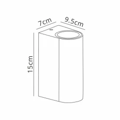 Buitenlamp up+down zwart afgerond IP54><noscript><img width=