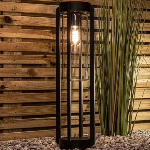 Buitenlamp zwart metaal met glazen kap IP44>Straluma Sale