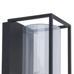 Buitenlantaarn rechthoek zwart/helder glas  IP44></noscript>Straluma Outlet