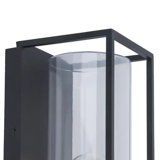 Buitenlantaarn rechthoek zwart/helder glas  IP44>Straluma Outlet