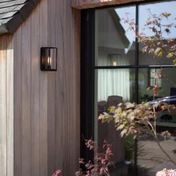 Buitenlantaarn rechthoek zwart/helder glas  IP44></noscript>Straluma Outlet